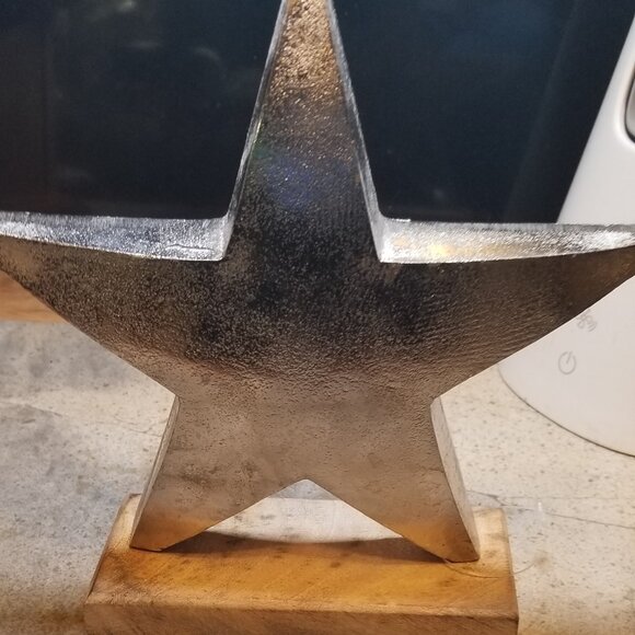 Star Table Accent.. Many Uses !!! Awards Decoration ..Solid wood base NIB - Picture 10 of 11